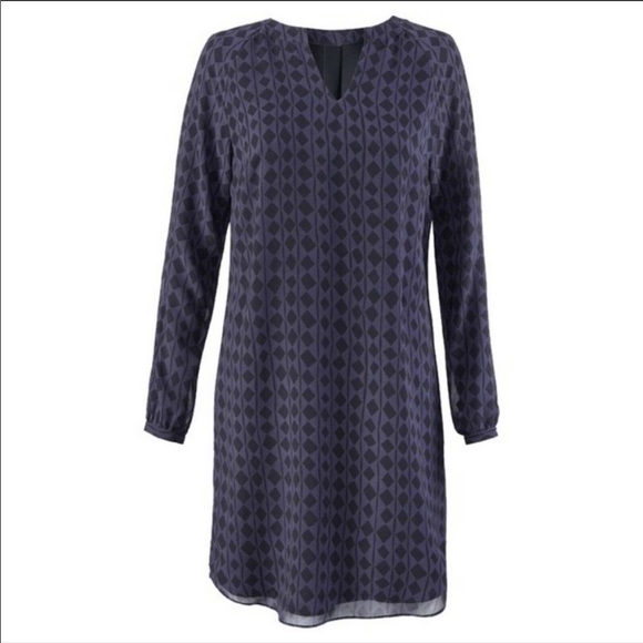 Cabi 3102 black purple Chiffon Long Sleeve dress - Picture 3 of 14